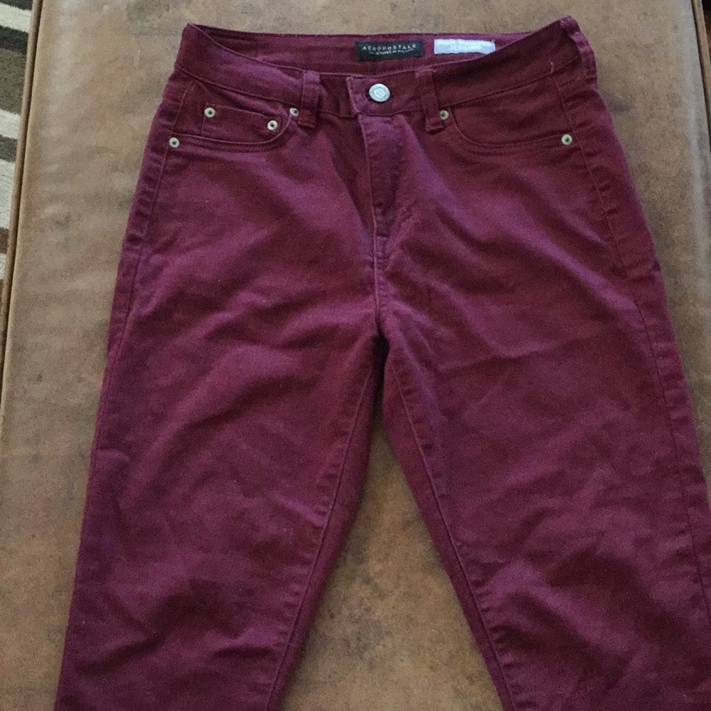 Burgundy Aeropostale High Waisted Jeggings